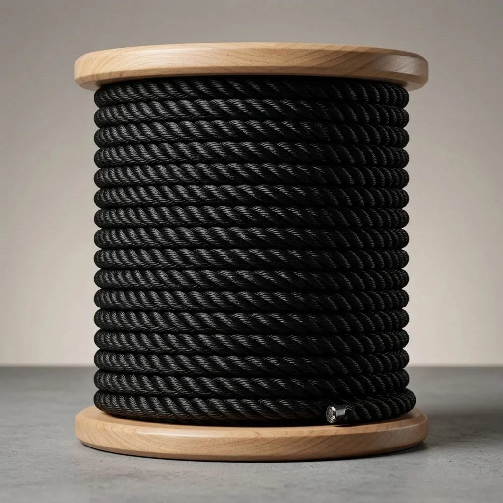 3 STRAND BLACK ROPE 100 METER Ø22 MM